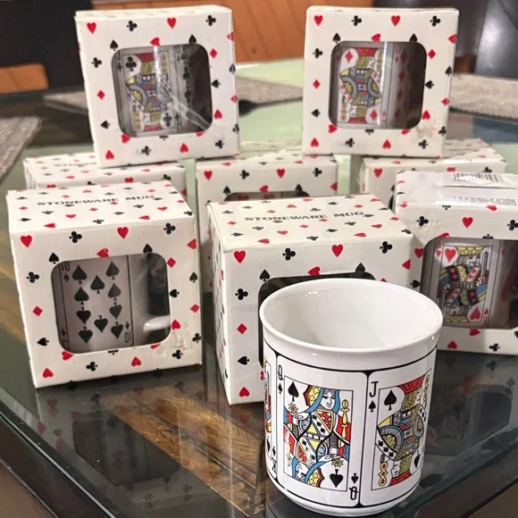 Playing Card Design Ceramic Mugs. (8) - Picture 1 of 2